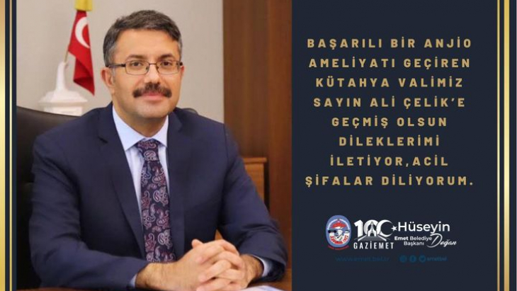 Başarılı bir anjio ameliyatı geçiren Kütahya Valimiz Sayın Ali Çelik’e geçmiş olsun dileklerimi iletiyor,acil şifalar diliyorum.