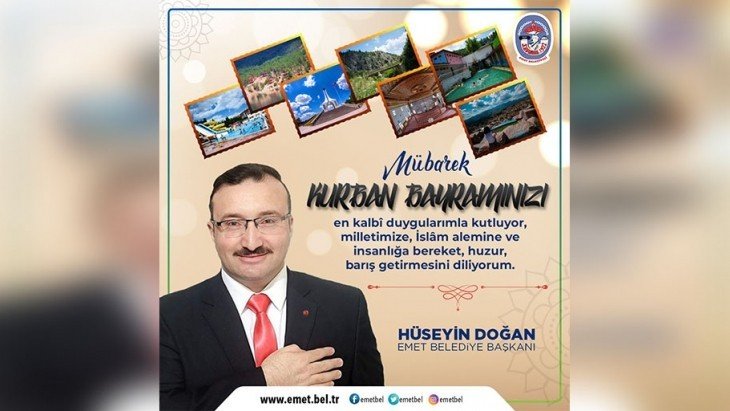 EMET BELEDİYE BAŞKANIMIZ HÜSEYİN DOĞAN'IN KURBAN BAYRAMI MESAJI