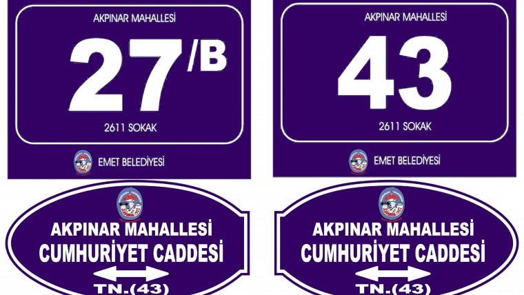 Belediyemizce Cadde ve Sokak Tabelaları Değiştirliyor